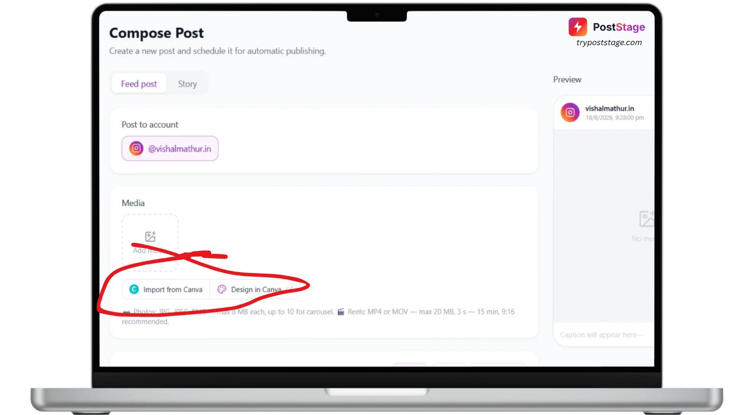How to connect Canva to PostStage